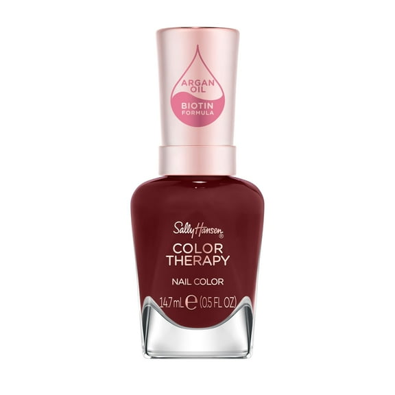 Sally Hansen Color Therapy, Pause and Reset, Argan Oil, Long Lasting, Healthy Nails, Red Nail Polish