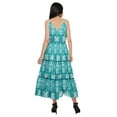 thumbnail image 4 of Moomaya Robe Longue Maxi pour Femmes en Coton Imprimé à Bretelles Spaghetti et Col en V, 4 of 6