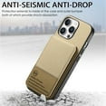 thumbnail image 6 of For iPhone 12 Pro / 12 6.1" Wallet Phone Case,Twill Pattern Design,With Card Slots,Flip Premium PU Leather Magnetic Closure Kickstand Heavy Duty Protective Shockproof Rugged Phone Case,Khaki, 6 of 9