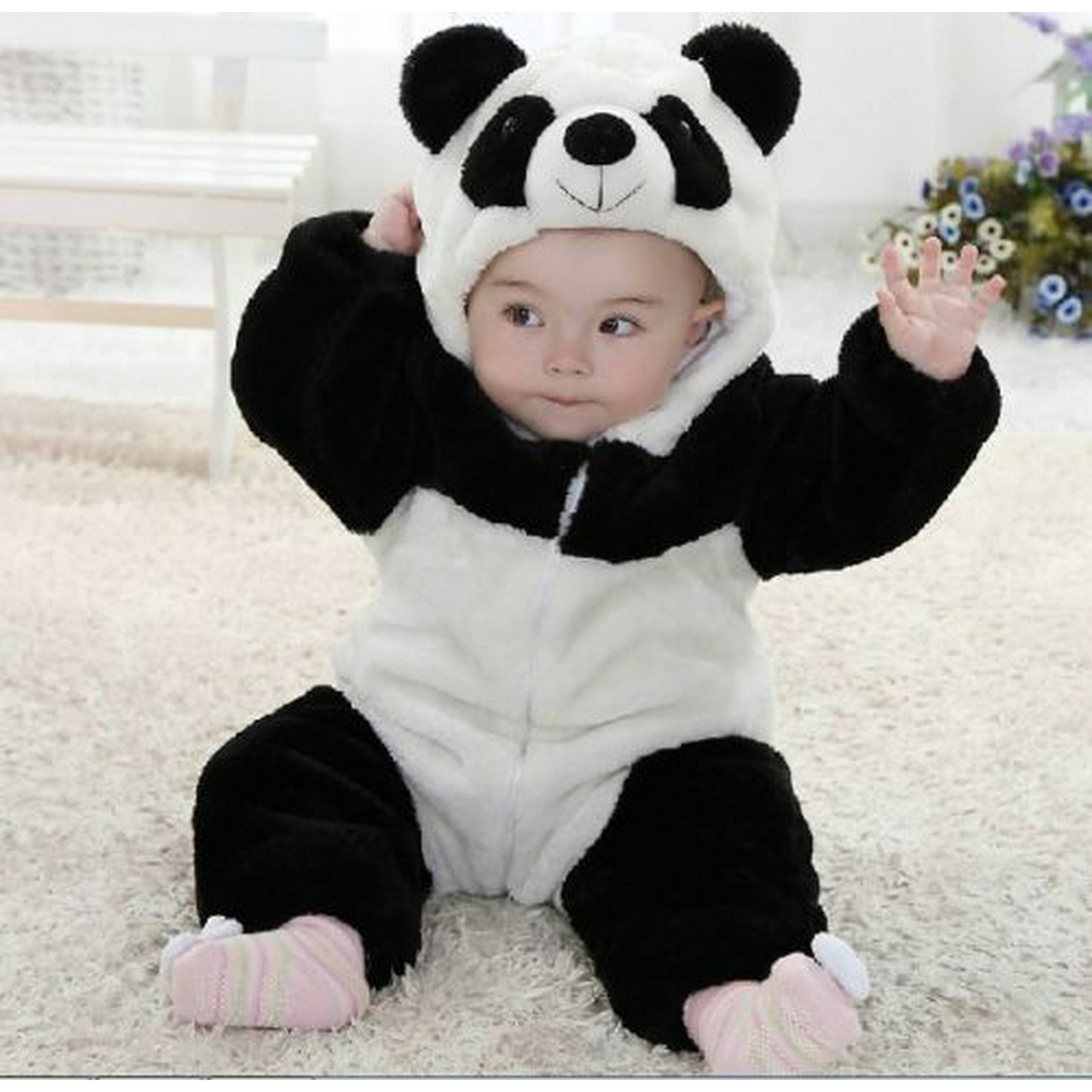 Combinaisons Bebe Nouveau Ne Ensemble Panda Animal a Capuche Pyjama Hiver Chaud Pyjama Walmart