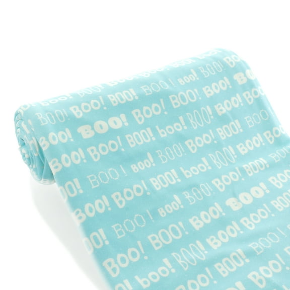 Boo Halloween DBP Fabric - Double Brushed Polyester 4 Way Stretch - 1 yard