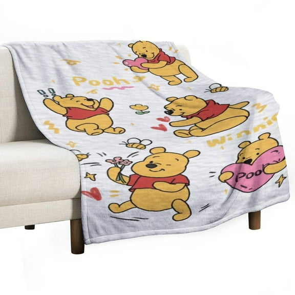 Winnie The Pooh Blanket Anti-pilling Flannel Blankets Ultra Soft Warm Blanket,Lightweight Blanket for Bed, Sofa, Couch, Camping, And Travel - Microplush