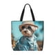thumbnail image 1 of Fotbe Stylish Dog in Denim Outfit Bolsa Tote con Estampado para Mujer, Bolsos con Cremallera, Bolsa de Hombro Casual de Gran Capacidad con Bolsillos Internos, 1 of 7