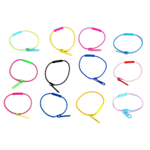 12 piezas de joyería de moda para mujer, pulsera con cremallera, pulsera de la amistad, accesorio