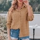thumbnail image 3 of Camisas de manga larga para mujer, blusas con botones y lunares, blusas casuales holgadas, 3 of 7