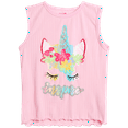 thumbnail image 6 of dELiA*s Girl's Snug Fit Pajama Set - 4 Piece Yummy Ribbed Short Sleeve Sleep Shirt, Jogger Pants, Tank Top, and Shorts (4-12), 6 of 7