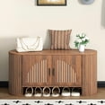 thumbnail image 6 of 40 in Shoe Storage Bench, 2-Tier Entryway Bench with Doors and Adjustable Shelf, Wooden Shoe Cabinet Organizer, 6 of 9
