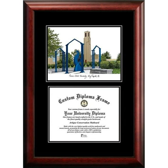 Campus Images MI979D-1185 8.5 x 11 in. Ferris State Diplomate Diploma Satin Mahogany Frame