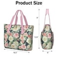 thumbnail image 3 of Tote Bag for Women - Pioneer Flower Shoulder Bag - Large Utility Work Duffle Bag with Zipper Handbag for Travel, Work, Sprots, 3 of 5