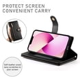 thumbnail image 5 of Allytechgroup Wallet Case for Apple iPhone 13, 9 Cards Holder + Zipper Pocket + Hand Wrist Shockproof Stand Flip Cover RFID Blocking Phone Case for Women Men, Black, 5 of 7