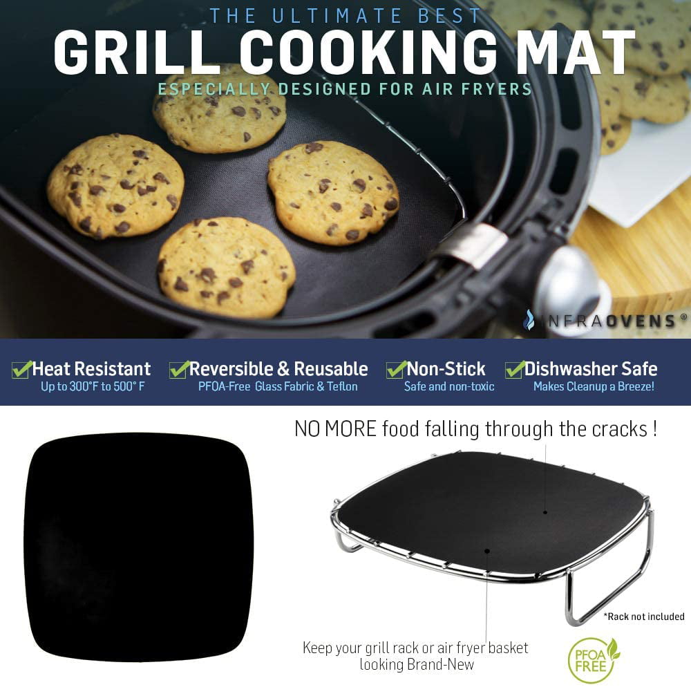 Large to XL Secura Tidylife Non-Stick Grill Mat Compatible with Cozyna Willsence Steam Paper Liner by Infraovens 100pcs Square Air Fryer Parchment Paper Sheets for baking 
