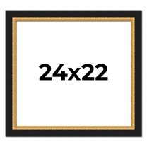 24x22 Frame Gold Real Wood Picture Frame Width 2.25 Inches | Interior Frame Depth 0.5 Inches |