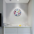 thumbnail image 5 of Yayeee Wall Clock Battery Operated 9.5" Silent Quartz Non-Ticking for Living Room Decor, Red Retro Pattern, 5 of 8