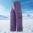 thumbnail image 2 of RYDCOT Men's Elastic Waist Drawstring Pants Casual Fashion Summer Solid Color Pants Purple, 2 of 8