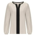 thumbnail image 5 of ZyeKqe Blouses for Women Dressy Casual Long Sleeve Work Shirts Casual V Neck Loose Office Top, 5 of 8