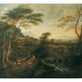 thumbnail image 3 of Josef Faistenberger 22x20 Black Modern Framed Museum Art Print Titled - Landscape with Grazing Cows (1710-1720), 3 of 5