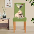 thumbnail image 4 of Yayeee 4 Pack Dining Chair Covers Stretch Parson Chairs Slipcovers Seat Protector, Light Black Martini, 4 of 6