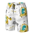 thumbnail image 5 of Disketp Men'S Swim Trunks Hawaiian Breathable Surf Beach Swimsuits Mesh Lining Beach Shorts With Pockets-Dinosaur On Excavator, 5 of 9