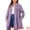 Purple, variant on Women's Plus Size Long Distressed Button Up Denim Jacket 2X White