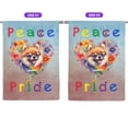 thumbnail image 2 of Peace Love Pride Pomeranian with Rainbow Sunglasses LGBT LGBTQ+ House Flag 28x40in Double Sided Pom Dog Lover Gifts Outdoor Decor - 01004, 2 of 5