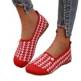 thumbnail image 2 of AUDeals Women Slip On Sneakers, Wide Toe Box Flat Shoes, Breathable Knit Walking Shoes with Arch Support and All Day Comfort (Red, 7.5), 2 of 8