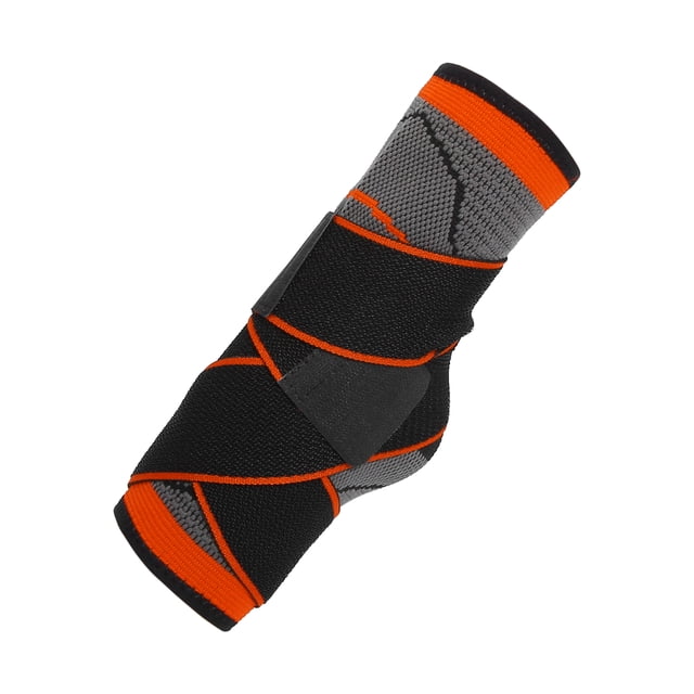 Unique Bargains Ankle Support Braces Unisex Adjustable Compression Ankle Brace for Sports One Size Fits Most Orange