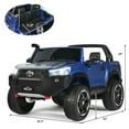 thumbnail image 2 of Gymax 2x12V Licensed Toyota Hilux Ride On Truck Car 2-Seater 4WD w/ Remote Control Blue, 2 of 9