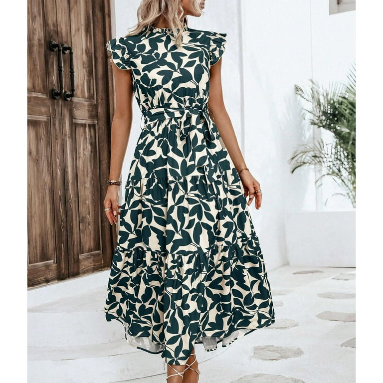 open lace back dress Milla Women's Tea-Length Floral Dress