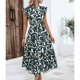 thumbnail image 5 of Vestido de Verano con Mangas Plisadas Mangas Voladoras Cuello Redondo Y Encaje, Vestido de Verano Informal Impreso, 5 of 5