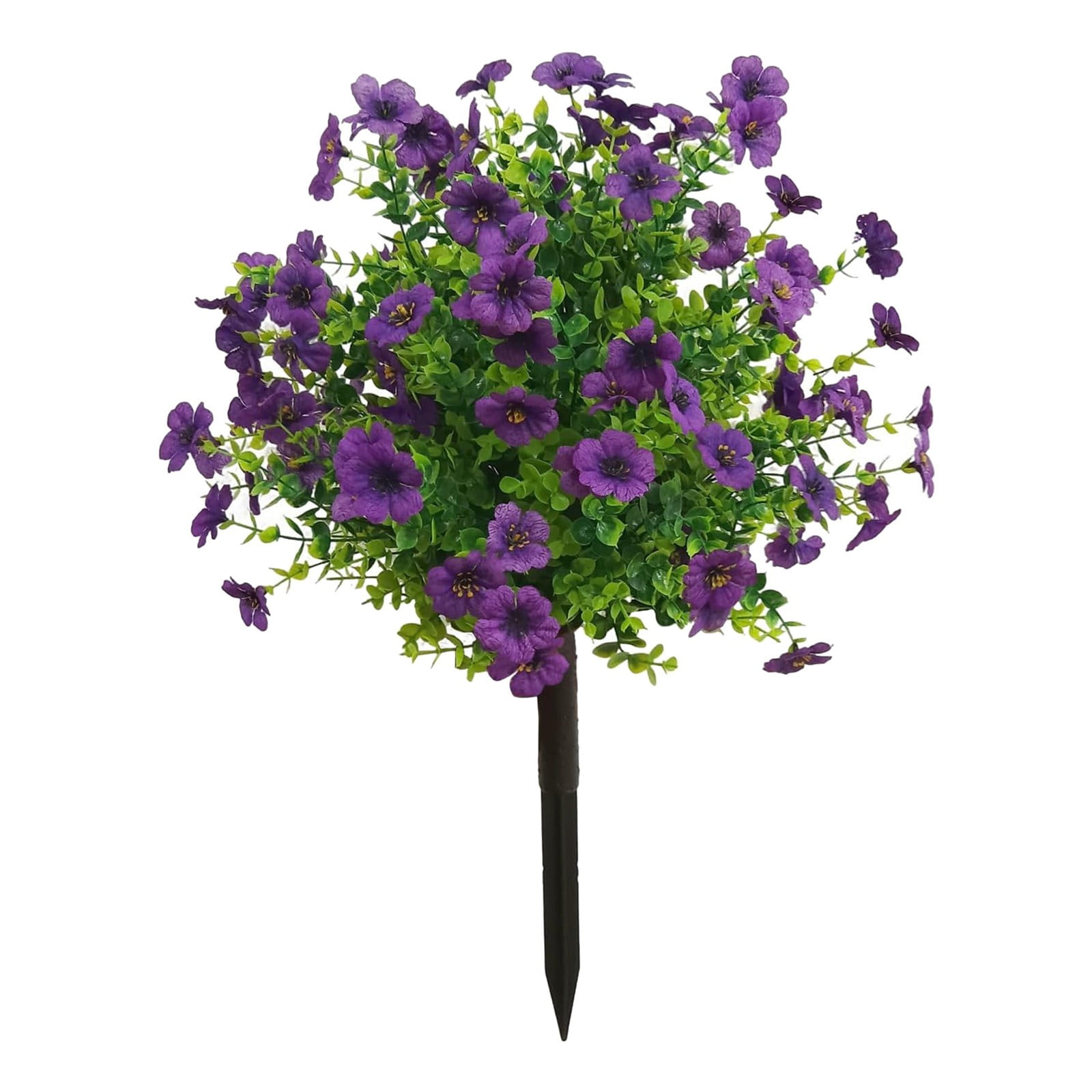 Artificial Spherical Flower Purple, Artificial Boxwood Topiary Trees with Flowers for Outdoor Plants with Ground Faux Greenery Shrubs Faux Plants for Front Door Garden Yard Porch Patio Decor