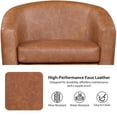 thumbnail image 4 of Renwick Faux Leather Barrel Accent Chair for Living Room, Set of 2, Brown, 4 of 10