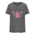 thumbnail image 5 of IROINNID Reduced Breast Cancer T-Shirt for Women Breast Cancer Awareness Comfy Summer Loose Print Round-Neck T-Shirt Short Sleeve Blouse,Gray, 5 of 5