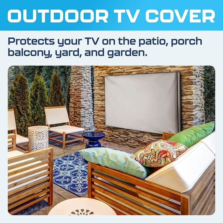 Garnetics 52-55 Outdoor TV Cover Waterproof and Weatherproof Outside television Protector, Football, Size: 52 - 55 HQ