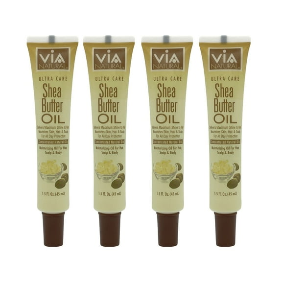Via Natural Ultra Care Shea Butter Oil 1.5 Oz (Pack of 4)