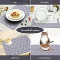 thumbnail image 6 of Coffee Mat Dish Drying Mats for Kitchen Counter 24"X16" Absorbent Hide Stain Anti-Slip Coffee Bar Accessories Under Dish Rack Thick Rubber-backed Pad Grey Moroccan Trellis, 6 of 6