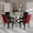 Black&burgundy, variant on 36" Luxury Glass Round Dining Table Set with 4 Velvet Upholstered Dining Chairs with Metal Legs, Modern Kitchen Table for 4, Glass Table Top with Gold Crossed Metal Legs(Black&Gold)