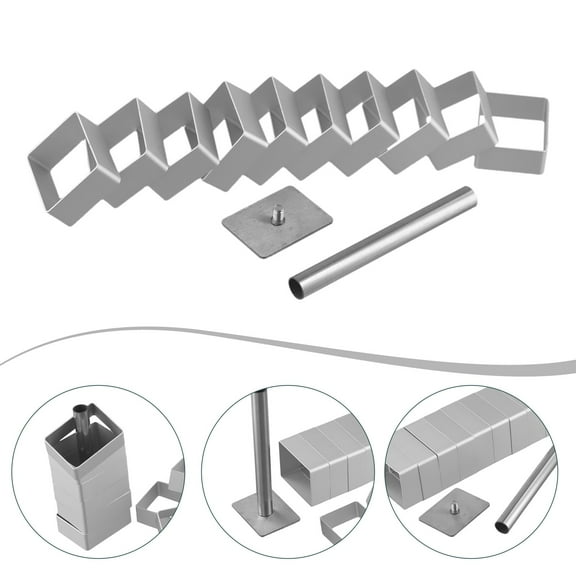 10pcs Stainless Steel Rectangle Cookie and Cake Cutter Set with Stamp for Baking