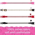 thumbnail image 4 of Mumup 4 Pieces Rhinestones Cat Collars Breakaway Cat Collar with Bell Bling Pet Accessories with Soft Velvet, 4 of 6