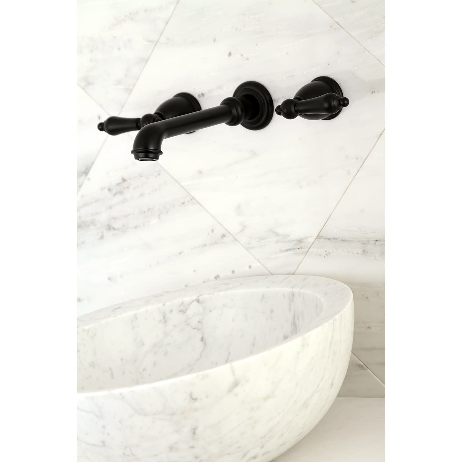 Kingston Brass KS7128AL Two-Handle Wall Mount Bathroom Faucet, Brushed Nickel