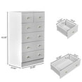 thumbnail image 4 of Resenkos 6-Drawer Cabinet, 4+2 Storage Dresser with Matte Gold Handles - White, 4 of 10
