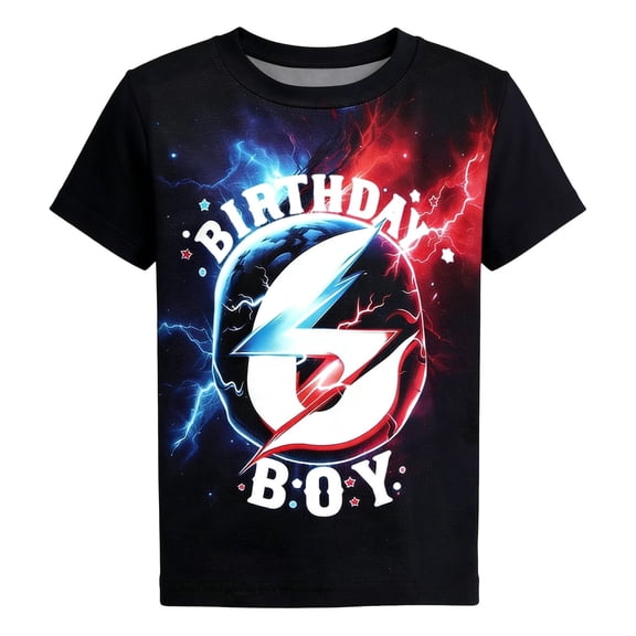 SOFTCCLO Boys Tshirts Short Sleeve Crewneck Graphic Tees Fashion Print Summer Casual Comfy Kids T Shirts Size 3-4Y