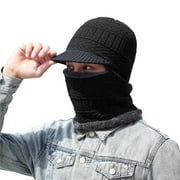 Balaclava Face Mask Men -Knit Beanie Ski Masks Neck Gaiter with Ears Covers for Running Outdoor, Mens Winter Hats for The Cold, Thermal Womens Adult Brimmed Ninja Caps