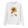 thumbnail image 3 of Long Sleeve Shirts for Women Sunflower Graphic T Shirt Long Sleeve Crewneck Pullover Tops Cute Casual Cotton Tee Tops Loose Blouses Long Sleeve Tops, 3 of 3