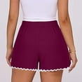 thumbnail image 4 of Stephy Women's Shorts 2025 Summer Casual Cute Ruffle Shorts Comfy Elastic Waist Drawstring Pleated Short, Red, M, 4 of 6