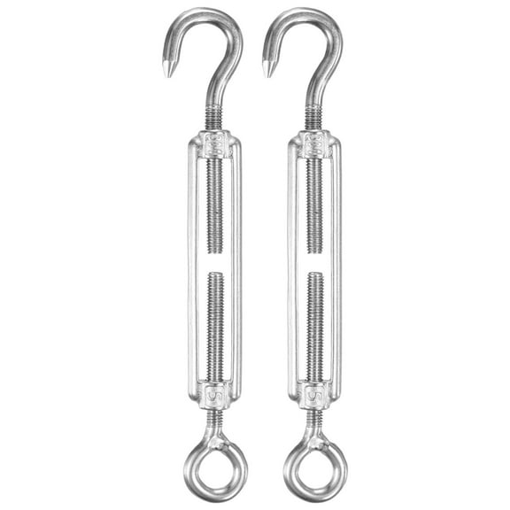 Uxcell 2-Pack Turnbuckle Hook and Eye, M5 Stainless Steel Heavy Turnbuckles Wire Rope Tension Adjustable Tension