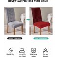 thumbnail image 4 of Stretch Chair Covers Set of 6, Navy Blue and White Grid Universal Fit Elastic Decorative Dining Chairs Slipcovers for Wedding, Banquet, Pastoral Farm Theme, 4 of 6