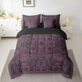 thumbnail image 2 of jejeloiu Gothic Damask Pattern 7-Piece Twin Bedding Sets,Victorian Baroque Bedding Comforter Set,Pink Black Sheet Sets For Adults,Breathable Home Decor Reversible, 2 of 8