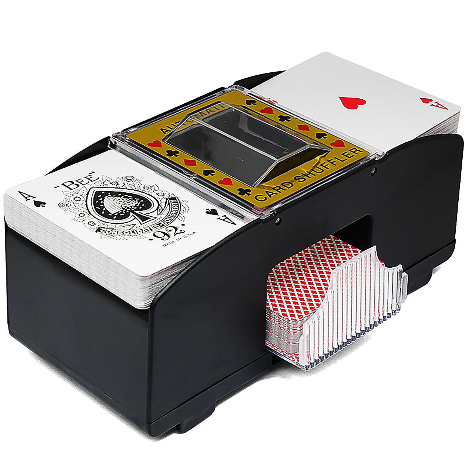 SPGHOME Automatic Poker Card Shuffler Electronic Poker Card Shuffling Machine Battery Operated Cards Playing Tool for Casino Poker 