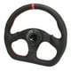 thumbnail image 2 of Volante de coche tipo D con marco negro de cuero, deportivo, de carreras, ajuste universal, repuesto para drifting, 2 of 14