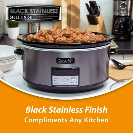 Crock-Pot - 8-Quart Slow Cooker - Black Stainless